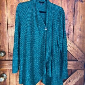 AB Studio Teal Striped Cardigan